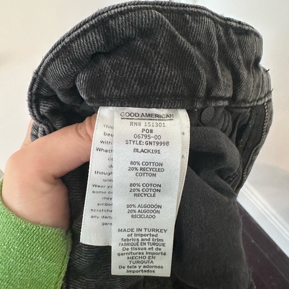 Good American Black High Rise Straight/Wide Leg Jeans - Picture 2 of 5